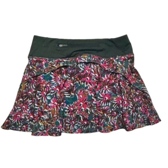 Lululemon Play Off the Pleats Mid-Rise Skirt *Floral Electric/ Rainforest Green - Picture 4 of 13